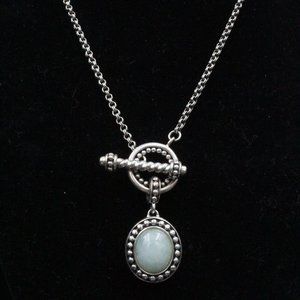 STERLING SILVER JADEITE THAILAND BRAIDED QVC NECKLACE
